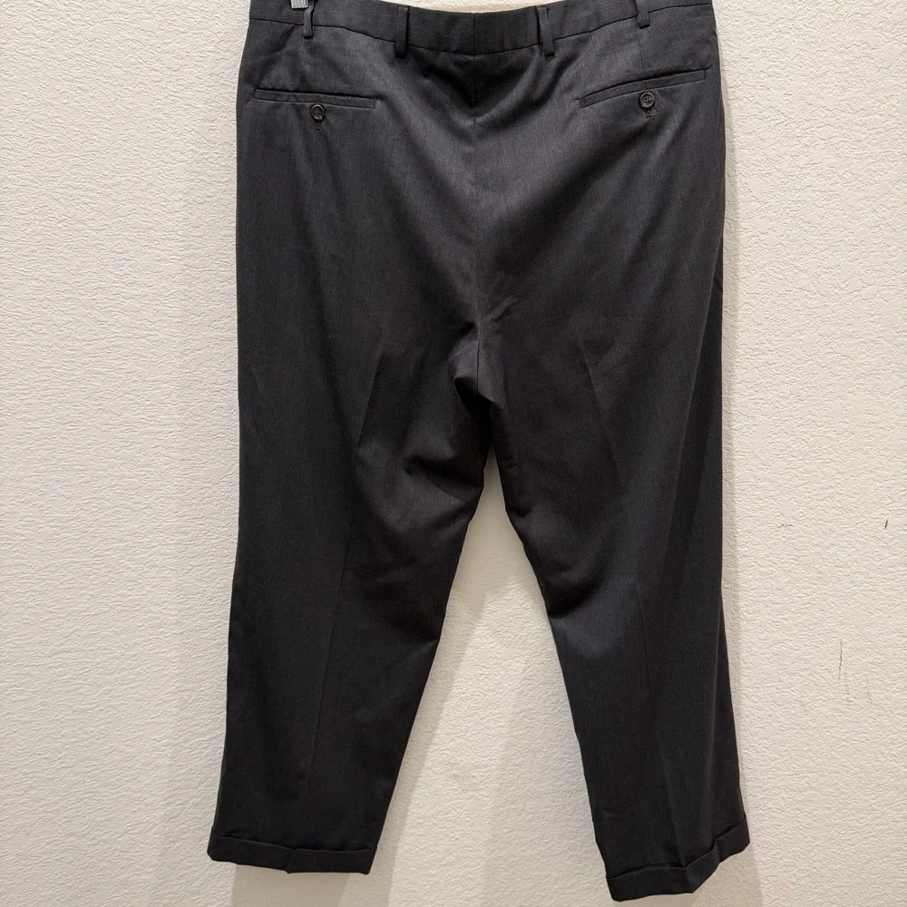 Lauren Ralph Lauren Mens 36x30 Wool Cashmere Pleated Cuffed Dress Pants Grey